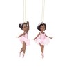 Kurt Adler 2 pc Set - Black Ballerina Girl on
