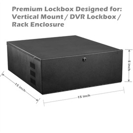 TECHTOO DVR Security Lockbox Heavy Duty 16 Gauge DVR Box Enclosure with Fan for Surveillance System (15'' x 15'' x 5'', Black)