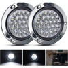 Nilight 4” Round Trailer Tail Light 2PCS 24LED White Stainless