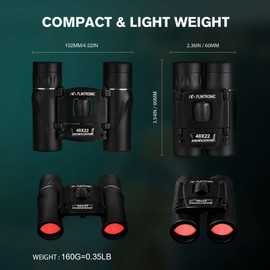 Flintronic 40x22 Kompakt Mini-Fernglas, HD Ferngläser, Leichtes Faltteleskop für Erwachsene und Kinder, für die Jagd, Besichtigung, Vogelbeobachtung, Wandern, Anschauen von Fußballspielen