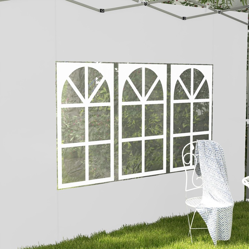Outsunny Gazebo Side Panels with Window for 3x3(m) or 3x4m