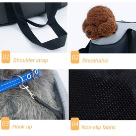 La La Pet® Soft-Sided Pet Handbag Carrier Pet Purse Tote Portable Bag Carrier Cat Dog Travel Bag Pet Shoulder Bag with Safety Zipper(Black, L)