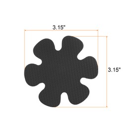 HARFINGTON 6pcs Non Slip Stickers Bath Shower Floor 3.15" Anti-Slip Sticker Tape Flower Style Decals for Bathroom Kitchen Bathtub Treads Stairs, Black