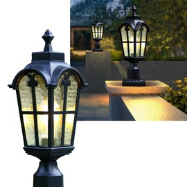 Kainozoic Outdoor Post Lights Fixture Anti-Rust Lamp Post Light Fixture Waterproof Exterior Pole Light Outside Pole Lighting for Yard Pathway Driveway Fence - 2 Pack