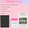 Lomxene Press On Nails for Woman Short Fake Nails Green