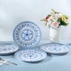 Yinshine Melamine Plates Set,10.75 Inch Dinner Plates Set, 6pcs Blue