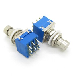 Electric Guitar 3PDT 9 Pins Effects Stomp Foot Pedal Switch True Bypass with Solder Terminals Pack of 2