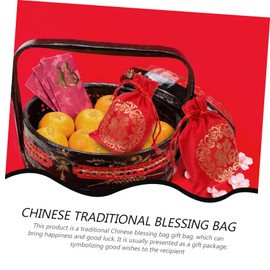 Mobestech 20pcs Lucky Bag Bag Chinese Style Bags Fortunes Drawstring Bag New Year Candy Bag Chinese Candy Bags New Year Hongbao Lucky Money Wraps Bag Supplies Wedding Silk