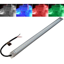 Wave One Marine 16" LED RGBW Courtesy Accent Boat Utility Light Strip | 12-24 Volt Internal Driver | White Blue Red Green | Interior Exterior Deck Gunnel Cockpit T Top Pontoon | Waterproof IP65
