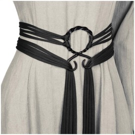 L'VOW Viking Troll Cross Belt Medieval Norse Witch Belt Renaissance Accessory(Black)