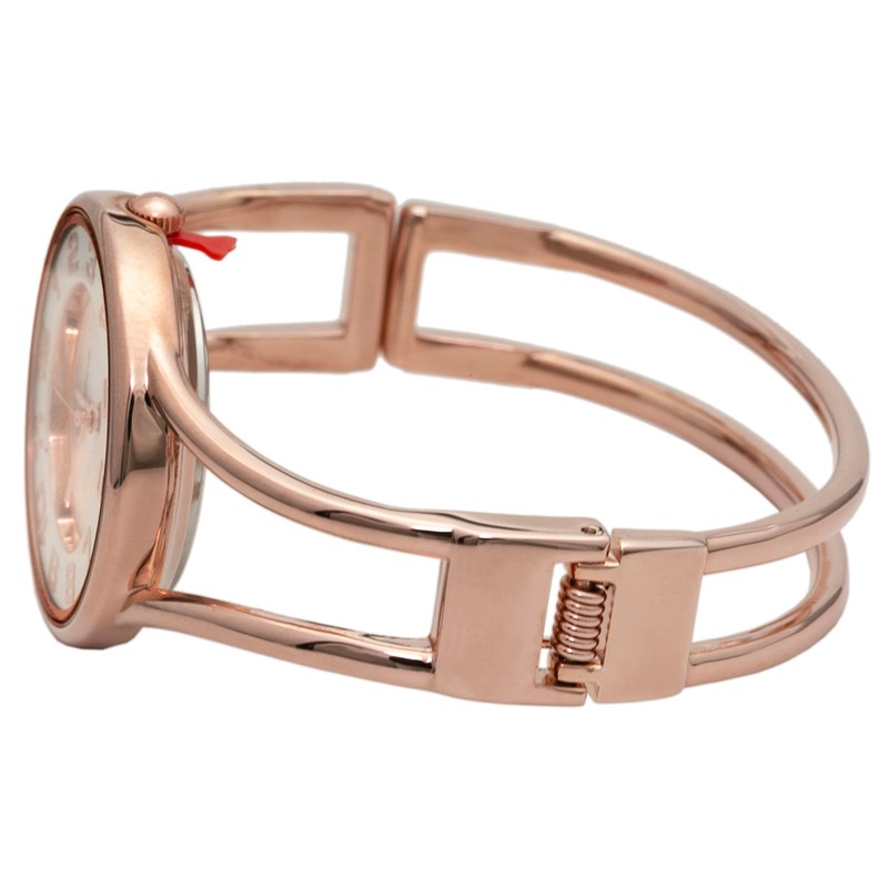 Blekon Silver Round Face Metal Double Band Fashion Women's Bangle