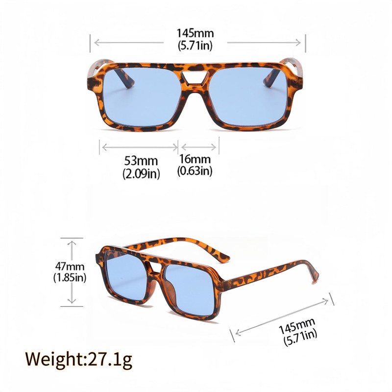 WDZAYXC Stylish Rectangular Sunglasses for Men and Women, UV Protection,