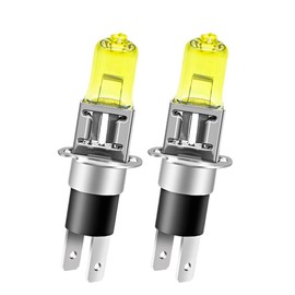SOFOC -H3C Automotive Fog Light Additional Headlight Strong Penetration 12V 100W PK22D Light Yellow 4000K Pack of 2