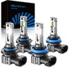 rimthin 9005/HB3 H11/H8/H9/H16 LED Bulbs Combo, 120W 32000 LM Super