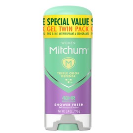 Mitchum Mitchum Women's Deodorant, Antiperspirant Stick, Triple Odor Defense Gel, 48 Hr Protection, Shower Fresh, 3.4 Oz (Pack of 2)