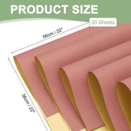 PATIKIL Flower Gift Wrapping Paper, 20 Sheets Double Sided Golden Waterproof Bouquet Paper Wrap Florist Supplies Packaging Floral Papers for Wedding DIY Craft Valentine, Dark Pink/Gold