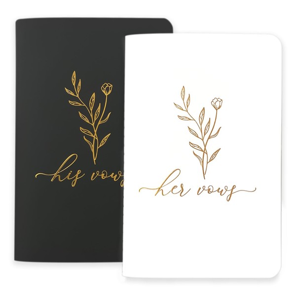 Vow Books Set of 2 Elegant His and Hers Vow