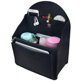 YIICOOLY Felt Backpack Organizer Insert,Purse Organizer for Men Women Backpack Rucksack Handbag Shoulder Bag(Black,Small)