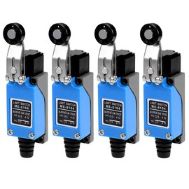 GUUZI 4pcs Adjustable ME-8104 Rotating Plastic NC-NO Momentary Roller Lever Arm Limit Switch for CNC Milling Laser Plasma 0~250V/5A
