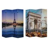 American Art Decor 4-Panel Dressing Room Divider - Double-Sided Paris