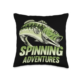 Angler, Fischer, Angel Fish Fish Outifts And Gifts Angel, Angler Fisherman Outfit Bass Fishing Throw Pillow, 16x16, Multicolor