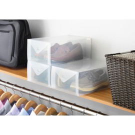 Whitmor Clear-Vue Men's Shoe Box - Heavy Duty Stackable Shoe Storage - Clear - Set of 8