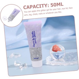 GALPADA Gel Purpurina para Cuerpo de 50ml Color Plata, Gel Brillante Fácil de Usar para Maquillaje Corporal y Efectos Decorativos en Maquillaje