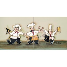 Ceramic Backsplash Tile Mural Chef Cook Kitchen/Bathroom - A Chorus Line I - Joy Alldredge