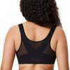 DELIMIRA DELIMIRA Women's Front Closure Bras Posture Full Coverage Plus Size Underwire Unlined Back Support Plunge Seamless Bra B-H Cups Black 38DD