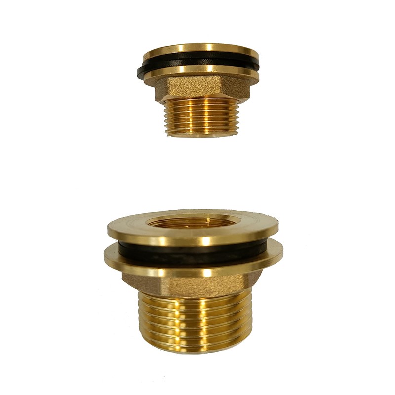 Varile - 1/2 inch brass tank feed-through thread fitting (1/2
