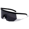 Dweebzilla XL Oversized Semi Rimless Sport Wrap Around Shield Sunglasses