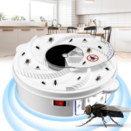 Qualirey Electric Fly Trap Fly Catcher Pest Device Gnat Flying Insect Trap Automatic Indoor Pest Traps Reject Control Catcher Repellents Tools for Patios Ranch(White,No Batteries Included)