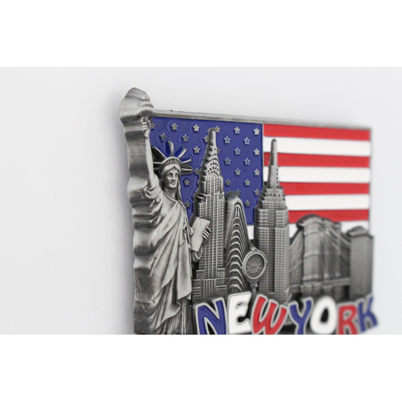 New York (USA) - 3D Metal Fridge Magnet for Kitchen