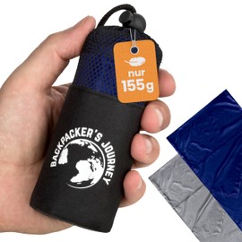 Backpacker's Journey Cabin Sleeping Bag (Only 168g), Ultra Lightweight and Space Saving Polyester Travel Sleeping Bag, Ideal for Backpacking, Hostels and Cabins (90 cm, Blue)