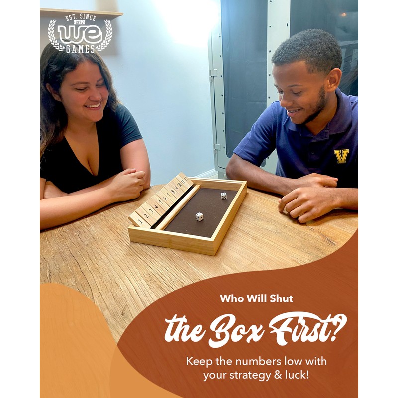 WE Games Wooden Shut The Box - Close The Box