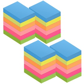 ZCZN ZCZN Haftnotizen 51 x 38 mm Sticky Notes in 6 Neonfarben, Klebezettel Selbstklebende Haftnotizzettel 100 Blatt/Block, 24 Blöcke