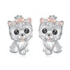 Sterling Silver Yorkie Dog Earrings 925 Hypoallergenic Yorkshire Terrier Earring