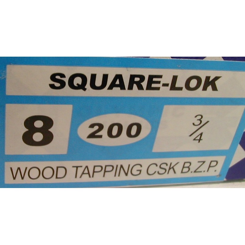 Box of 200 3/4" x 8 Square-Lok screws