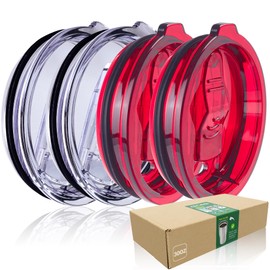 AICMEI 4 Replacement Lids for Stainless Steel Tumbler Travel Cup, Leak and Spill resistant Lid for 30 OZ Rambler or Others of Insulated Mugs With an Inside Diameter of 3.7-3.74 Inches