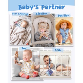 Babygoal Flower Pacifier Clips, 8 Pack Binky Paci Holder Clips for Baby Boys and Girls Fits for Most Pacifier, Binkie Styles & Baby Teethers & Toys and Gift 8PS51-B