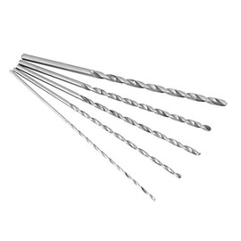 Ausla 5 pieces long HSS twist drill bits, core hole drill set, 2 mm/3 mm/3.5 mm/4 mm/5 mm, wood drill long, for aluminium, wood, plastics