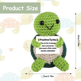MADGININE Emotional Support Turtle Gift 10 * 7cm Positive Gifts Hand-Woven Emotional Support Plush Suitable for Christmas,Home Desktop Decoration,Emotional Encouragement