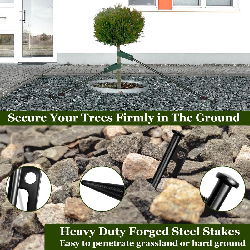 Tree Stakes and Supports, Heavy Duty Tree Stakes Kit Include