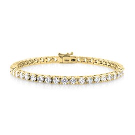 Cate & Chloe Kaylee 18k Tennis Bracelet, Women's 18k Yellow Gold Plated Tennis Bracelet w/Cubic Zirconia Crystals, 7" Sparkling Stone Bracelet for Women, CZ Wrist Wrap Bracelets, MSRP - $170
