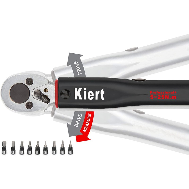 KIERT Torque Wrench, Bicycle, Drive Angle 0.25 inches (6.35 mm)
