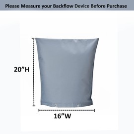 Outdoor Backflow Preventer Insulation Cover, Insulated Pouch for Winter Pipe Freeze Protection Sprinkler Valves in Snow or Sun Exposure, Waterproof Sprinkler Valve System Cover (16 " W x 20 " H, Gray)