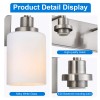 Modern 6-Light Bathroom Vanity Lighting Milky White Glass Shade Wall