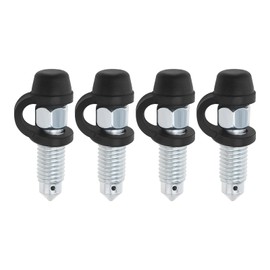 Set of 4 Motorcycle Brake Caliper Bleeding Screw Bleed Nipple M7 x 1 mm with Dust Cap Compatible with Suzuki, Honda