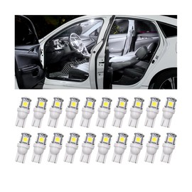 HZEL 20PCS T10 194 Car LED Light Bulb, 5SMD 5050 12V 168 W5W 2825 Vehicle Wedge License Plate Bulb, Automotive Interior Dome Map Door Trunk Courtesy Dash Lamps Accessories, Universal Fit (White)