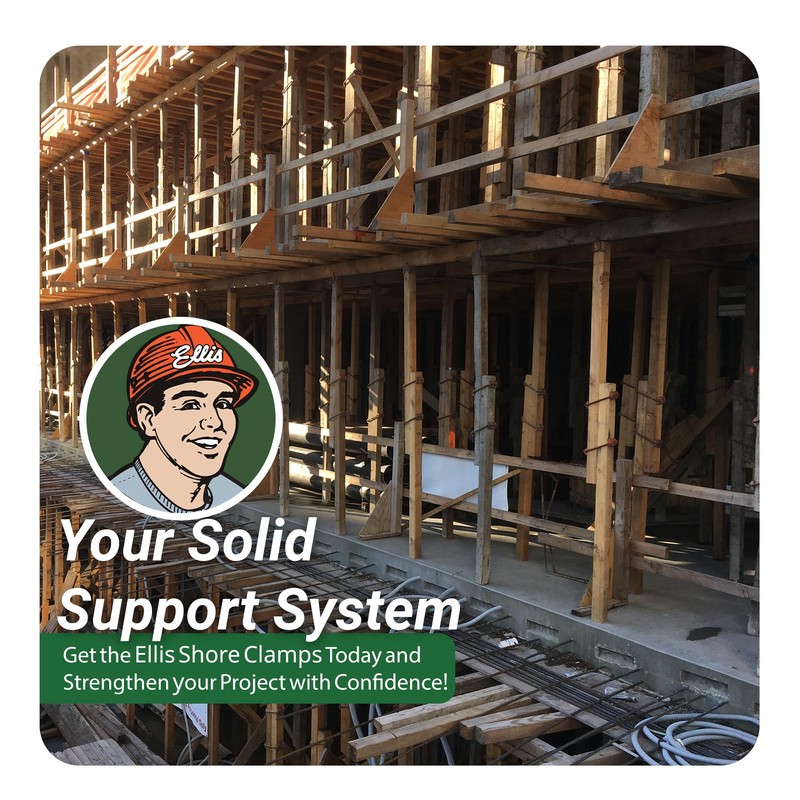 Ellis Shore Clamps - 2x4 Lumber Size, Adjustable Support System,